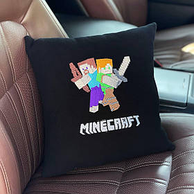 Дитяча подушка Minecraft з флісу у автомобіль