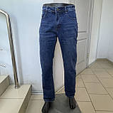 Джинси чоловічі класичні котон прямі 33 сині, фото 2