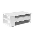 Широкий дизайнерський журнальний стіл із полицями 112 см, елегантний кавовий столик із 2 висувними ящиками, фото 2