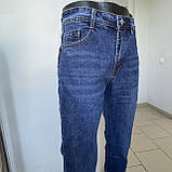 Джинси чоловічі класичні котон прямі 33 сині, фото 6