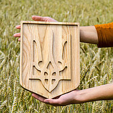 Панно Герб України Тризуб настінний з дерева 29х21 см