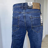 Джинси чоловічі класичні котон прямі 33 сині, фото 10