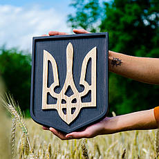 Панно Герб України Тризуб настінний з дерева 29х21 см