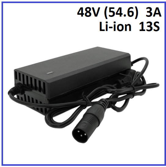 Зарядний пристрій Voltronic для Li-ion 48V (54.6) 13S до 3A штекер 3-pin XLR 18mm, фото 1