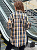 Жіноча сорочка в клітинку зі зйомними рукавами Блакитний/Капучино, фото 6