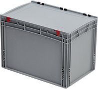 Євроконтейнер TBA ЕB-6442 ручки закриті із кришкою. Сірий (967211)