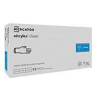 Нітрилові рукавички нестерильні неопудрені Nitrylex Classic S (50 пар/уп) білі