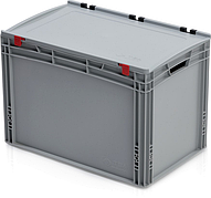 Євроконтейнер ТВА ЕB-6442 ручки відкриті з кришкою. Сірий (967210)