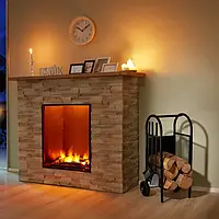 Металева підставка для дров на колесах