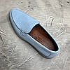 Лофери, туфлі чоловічі блакитні замшеві (натуральна замша) для чоловіків на весну осінь, розміри 40-45, фото 7