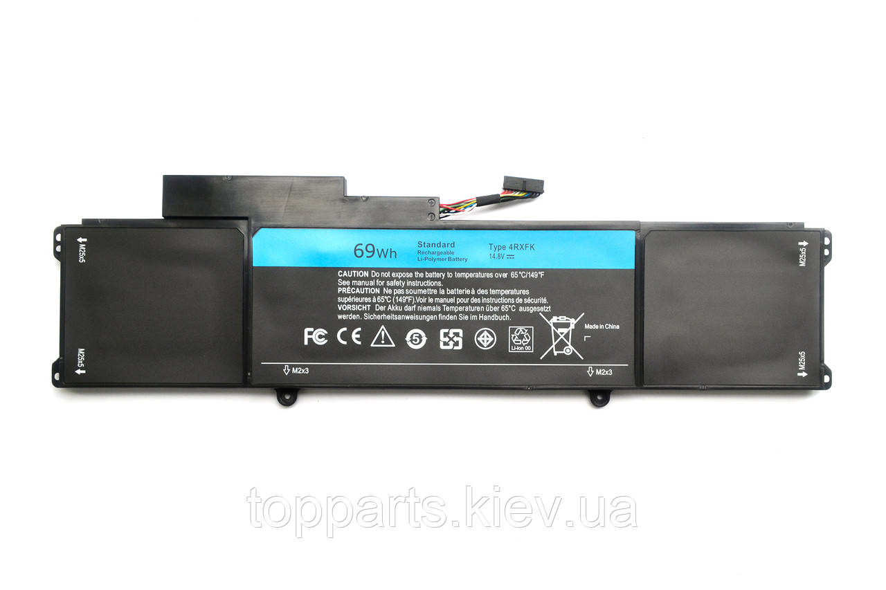 Батарея для ноутбука Dell XPS 14-L421X 4RXFK, 4600mAh (69Wh), 8cell, 14.8V, Li-Po, черная