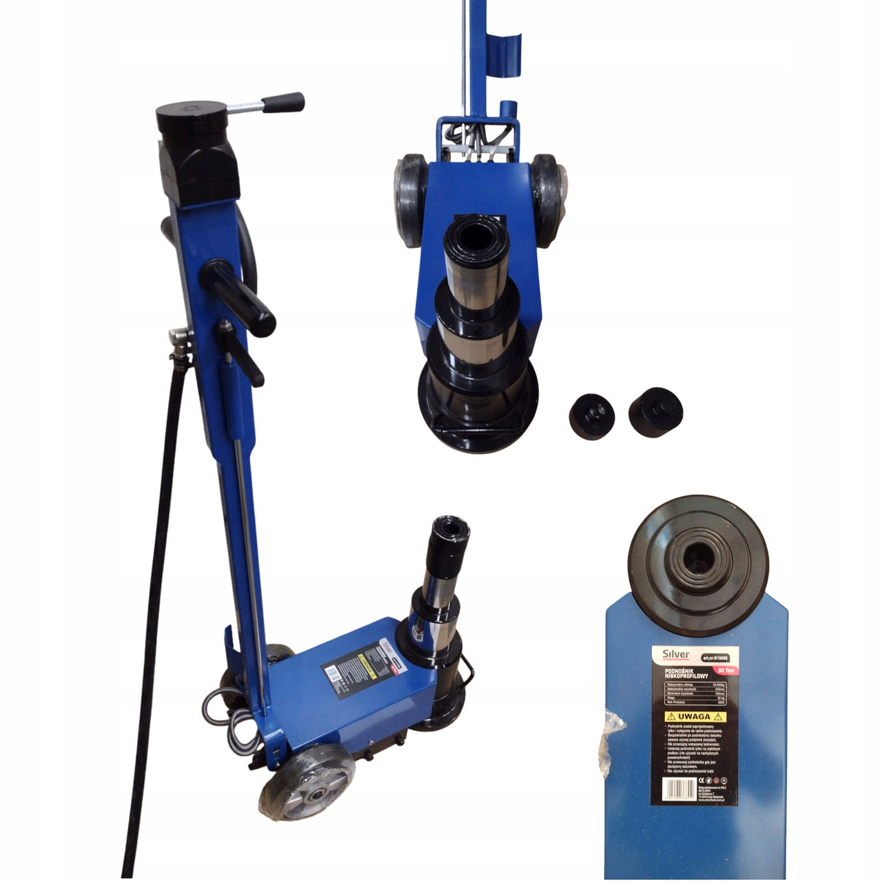 Домкрат пневмогідравлічний підкатний 195мм-420мм 50 тонн Silver S10666, фото 1