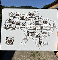 Дерев'яний пазл "Карта України" 30х22 см.