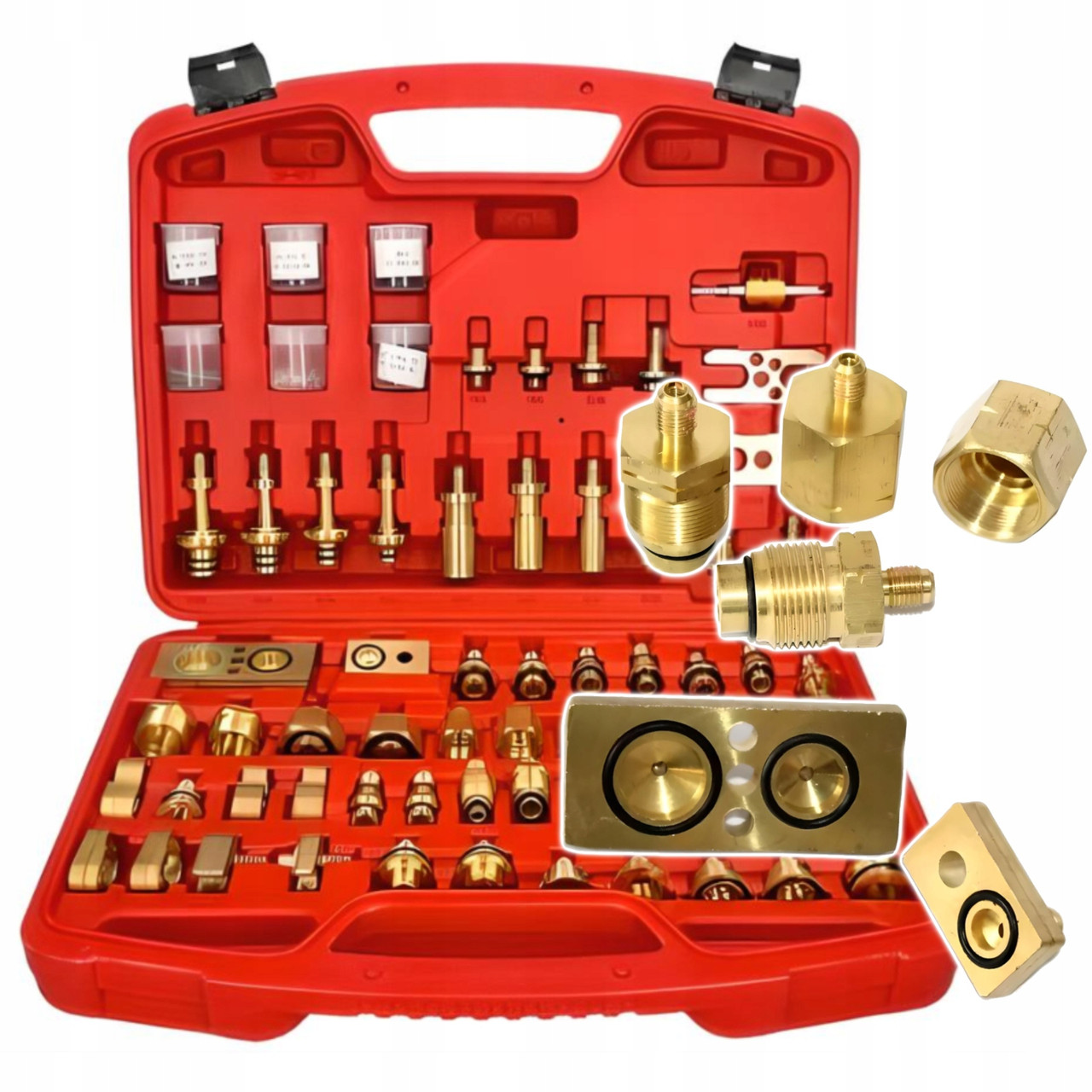 Набір адаптерів для тестування системи кондиціювання 78шт Kraft&Dele KD10063, фото 1