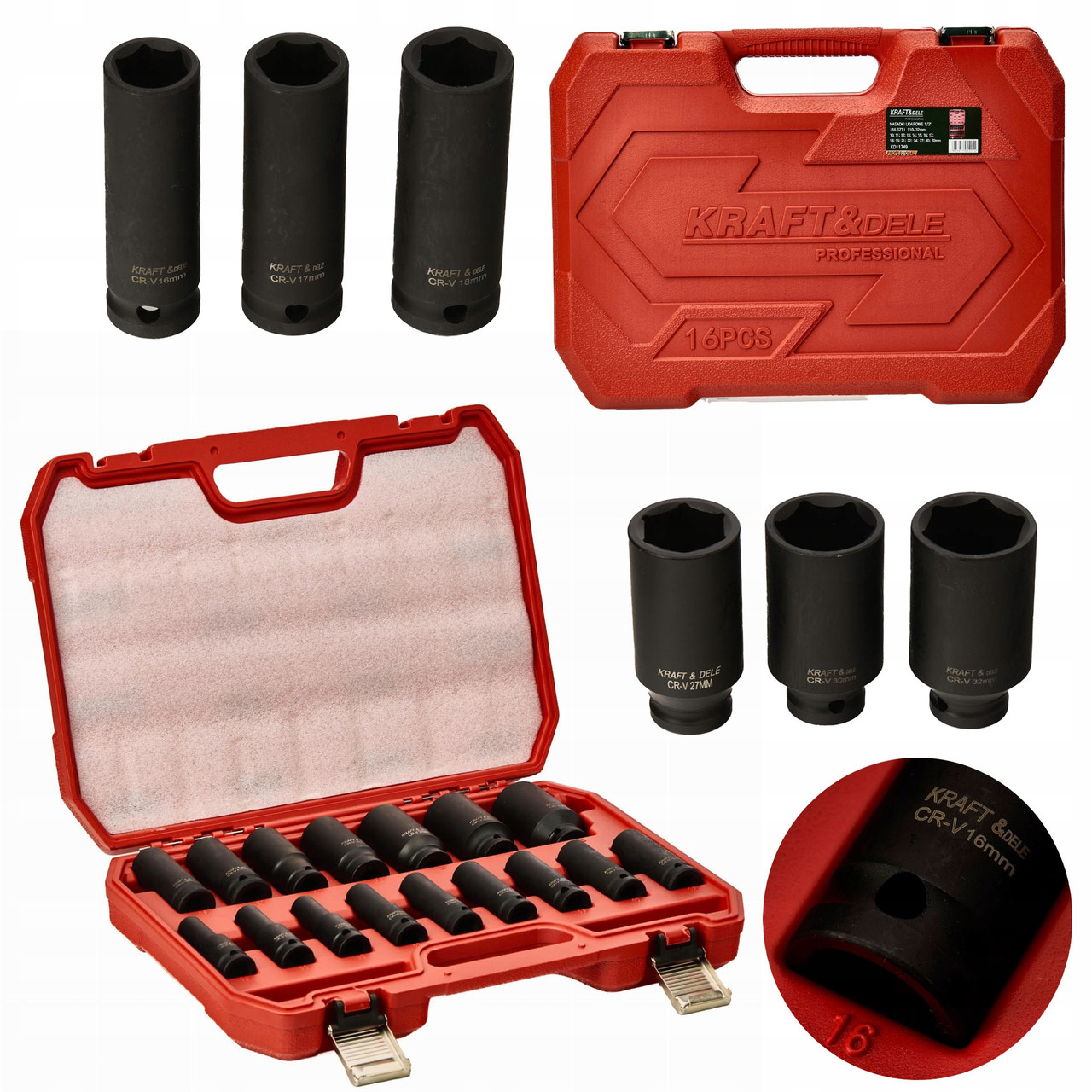 Набір головок ударних 15шт Kraft&Dele KD11749, фото 1