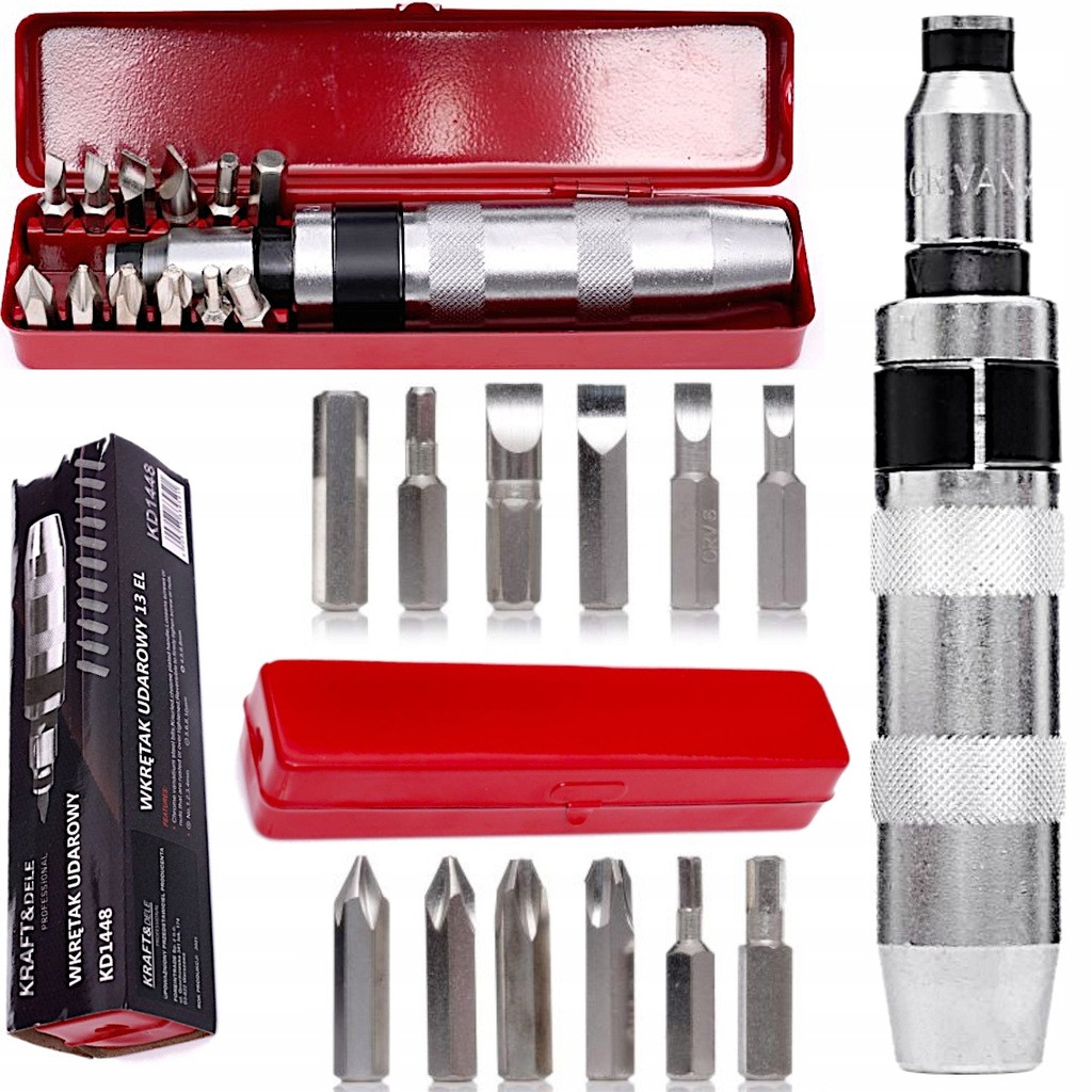 Викрутка ударна Kraft&Dele KD1448 з насадками 13 шт., фото 1