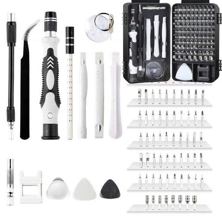 Набір викруток 115шт в 1 в боксі для ремонту електроніки Silver S11582, фото 1