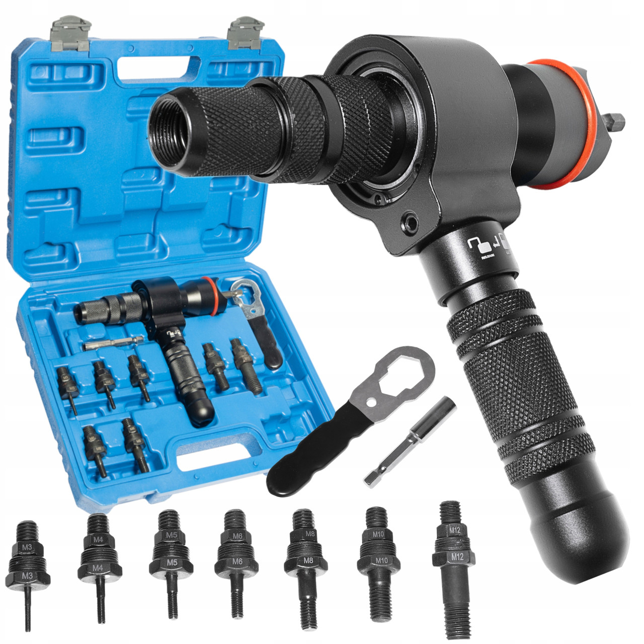 Клепальник для шуруповерта М3-М12 переходник 3в1 на 13 ел Silver S10557, фото 1