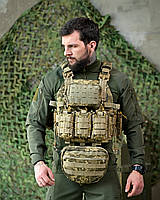 Тактична плитоноска для військовослужбовців 4 точки скидання, швидкознімний бронежилет Single Sword піксель