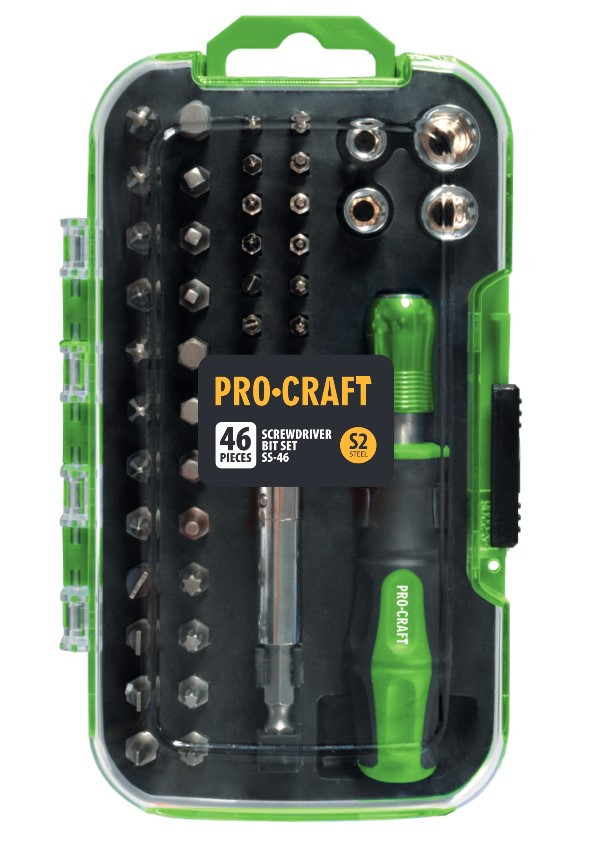 Набір біт 46 шт з викруткою Procraft SS-46, фото 1