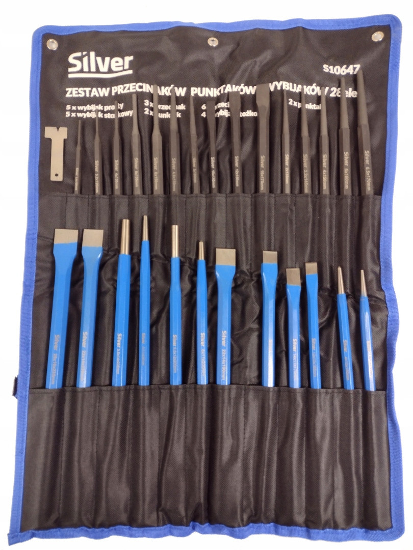 Набір пробійників та зубил 28 шт. Silver S10647, фото 1