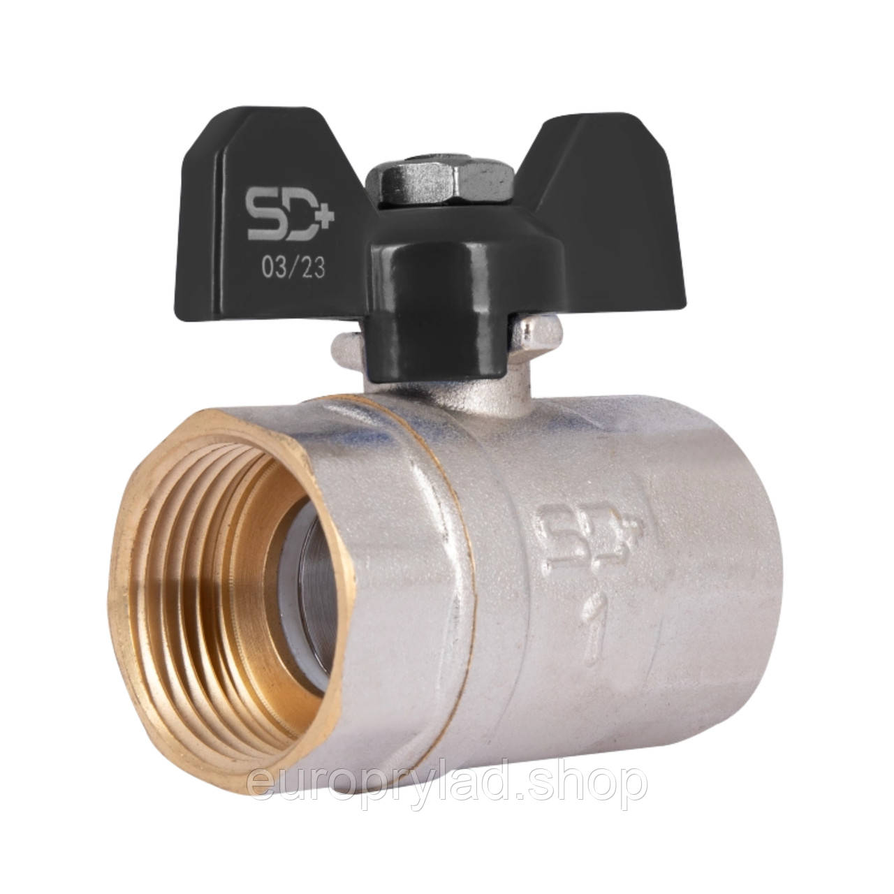 Кран кульовий SD Plus 1" Ду25 ВВ метелик PN40, фото 1