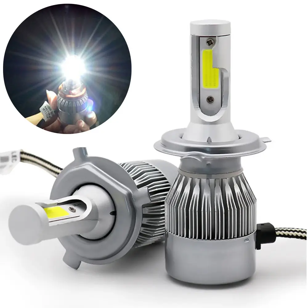 C6 H4 Комплект автомобільних ламп світлодіодних 12v, 2 шт./LED лампи ближнього-дальнього світла фар/Лед лампи, фото 1