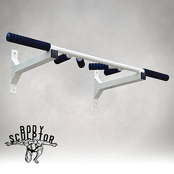 Турнік наддверний цільний №2+ з м'якими ручками \ Білий Рівний