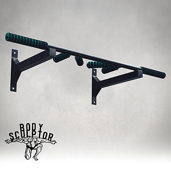 Турнік наддверний цільний №2+ з м'якими ручками \ Чорний Рівний