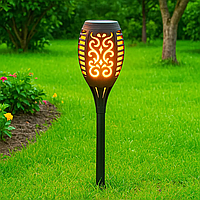 Садовий світильник на сонячній батареї 52 см, 96LED, Solar flame/Поличний ліхтар з ефектом полум'я