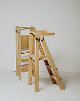 Дитяча вежа-помічник ЗРОСТАЮЧА, СКЛАДНА прозорий лак