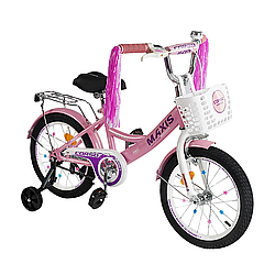 Велосипед дитячий 20" дюймів двухколесний "CORSO" MAXIS CL-20904 (дод. колеса, дзвінок, кошик) рожевий