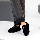 Стильні жіночі лофери, жіночі черні лофери, Черні замшеві лофери, фото 2