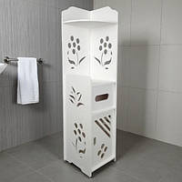 Полиця стелаж пластикова у вдану 18*20*80 см Flowers Біла