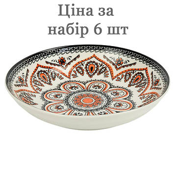 Набір тарілок на 6 персон тарілка керамічна для салату, супу, рамена 18х5 см 300 мл (№-48)