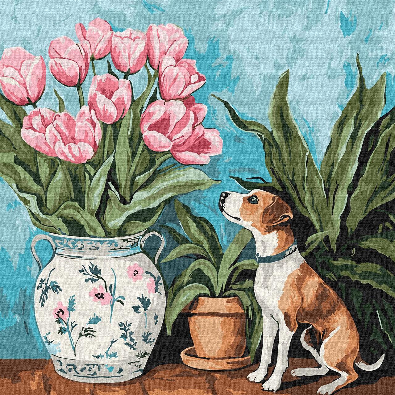 Картина за номерами 40х40 см. Чаруючі тюльпани Ідейка. KHO6776, фото 1