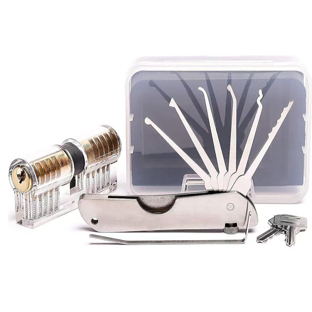 Тренувальний замок для слюсаря: двосторонній замок + набір відмичок