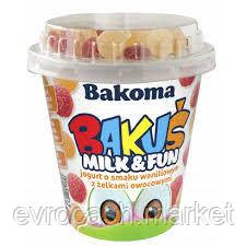 Йогурт Bakoma Bakuś Milk & Fun 135 гр, фото 1