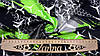 Футер Двонитка колір сіро-чорно-зелений "Графітова енергія" (Зелених плям з однієї сторони менше), фото 4