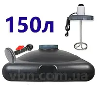 Ємність бак для душу пластиковий 150л на дачу з підігрівом води та терморегулятором (ТЕН)