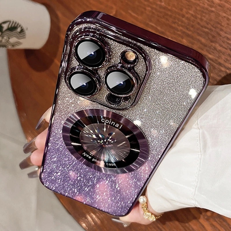 Чохол MagSafe для IPhone 16 Pro силіконовий + кільце тримач, violet, фото 1