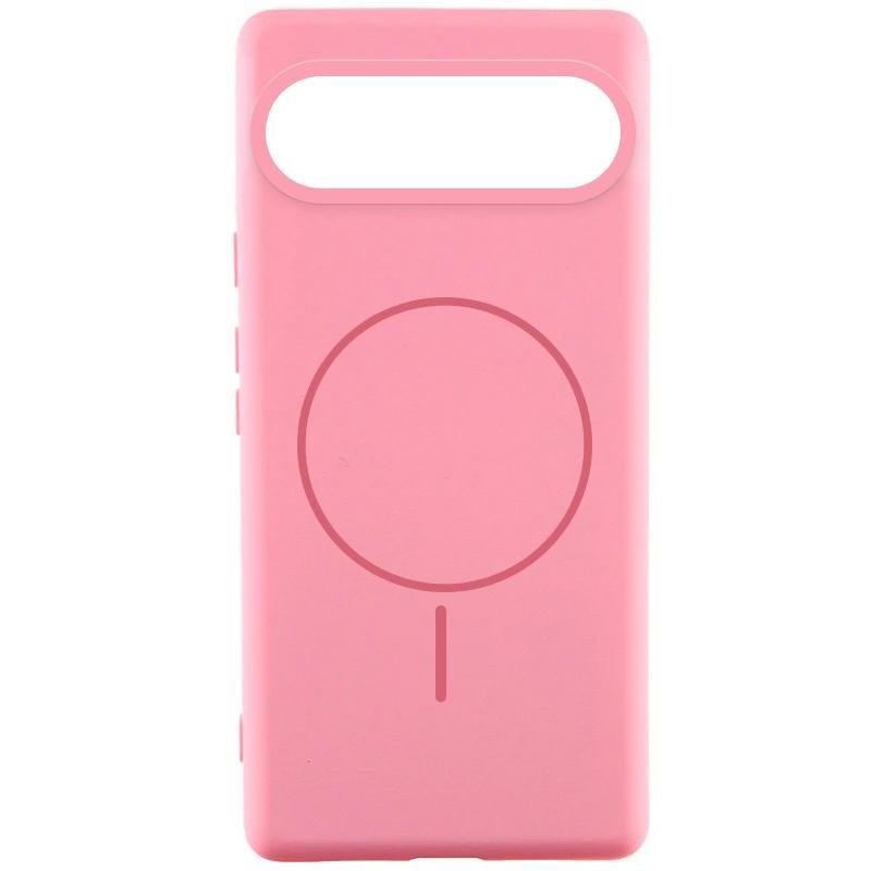 Чохол Silicone Cover Lakshmi (AA) with MagFit для Google Pixel 9 | Мікрофібра Рожевий / Light pink, фото 1