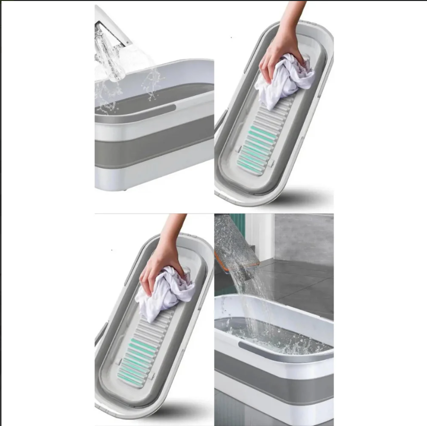 Складаний таз для прання та прибирання ребристе дно для ручного прання Лучшая цена, фото 1