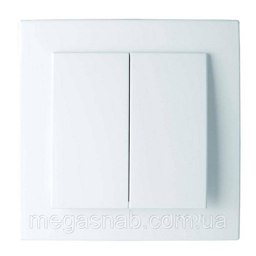 Вимикач 2 клов Touran білий, фото 1