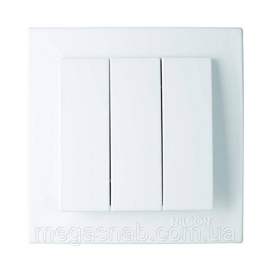 Вимикач 3 клов Touran білий, фото 1