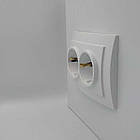 Розетка подвійна з з/к Touran біла, фото 2