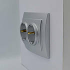 Розетка подвійна з з/к Touran срібло, фото 2