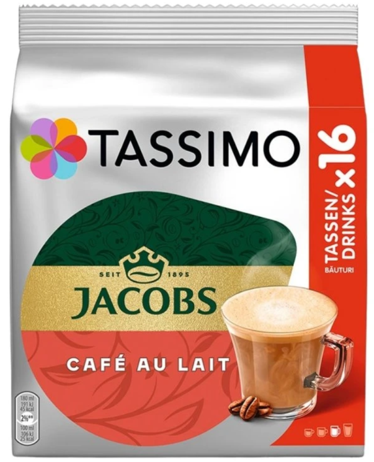 Кава в капсулах Тассімо - Tassimo Café Au Lait (16 порцій!!!, фото 1