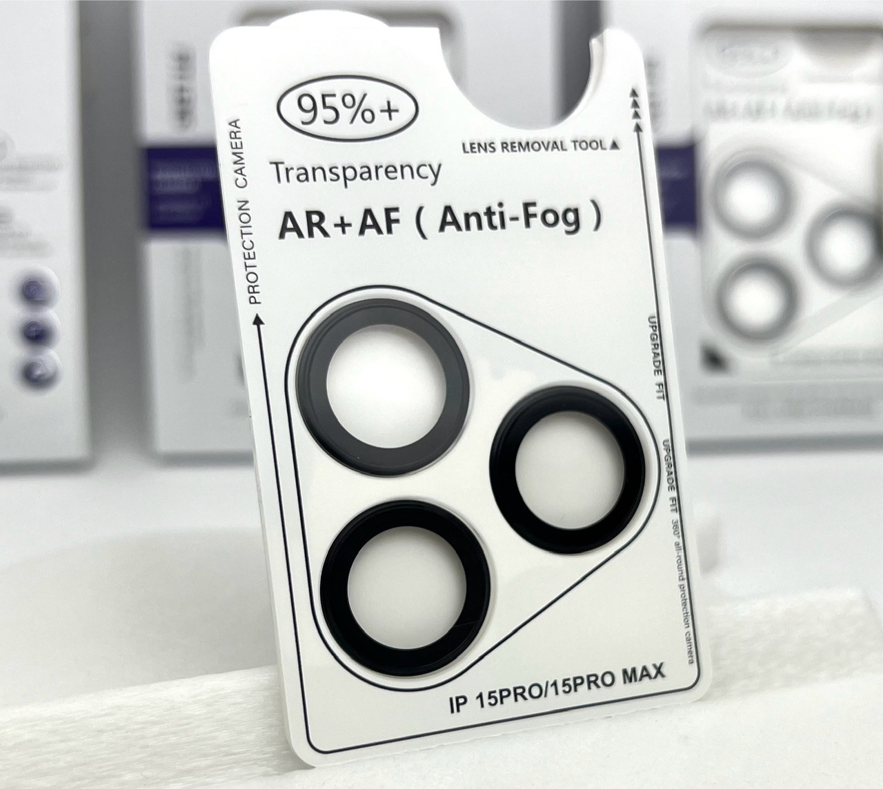Линзы для камери на iPhone 15 PRO защитное стекло линза Metal AR + AF айфон Black / Черный
