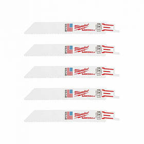 Milwaukee Полотно пиляльне для шабельної пилки GP універсальне, крок зуба 2.5мм х 150мм, 5шт